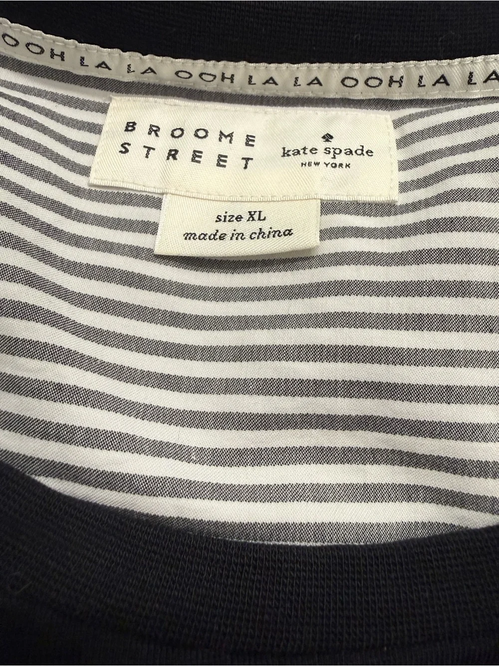 Kate Spade Broome Street Striped Black & White Peplum Top